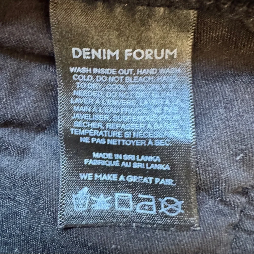 Denim Forum The Lola Split Hi Rise Skinny Jean Coated Stay Black Waxed Sz 32 - Picture 6 of 16